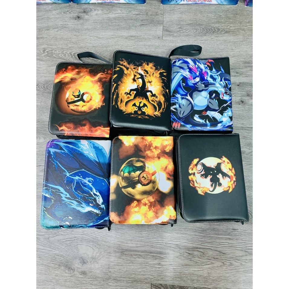 [ hỏa tốc hcm ][ Phụ kiện ] 400 ô Sổ đựng card , album da sưu tập thẻ bài Pokemon Yugioh One Piece Hàn quốc Card anime