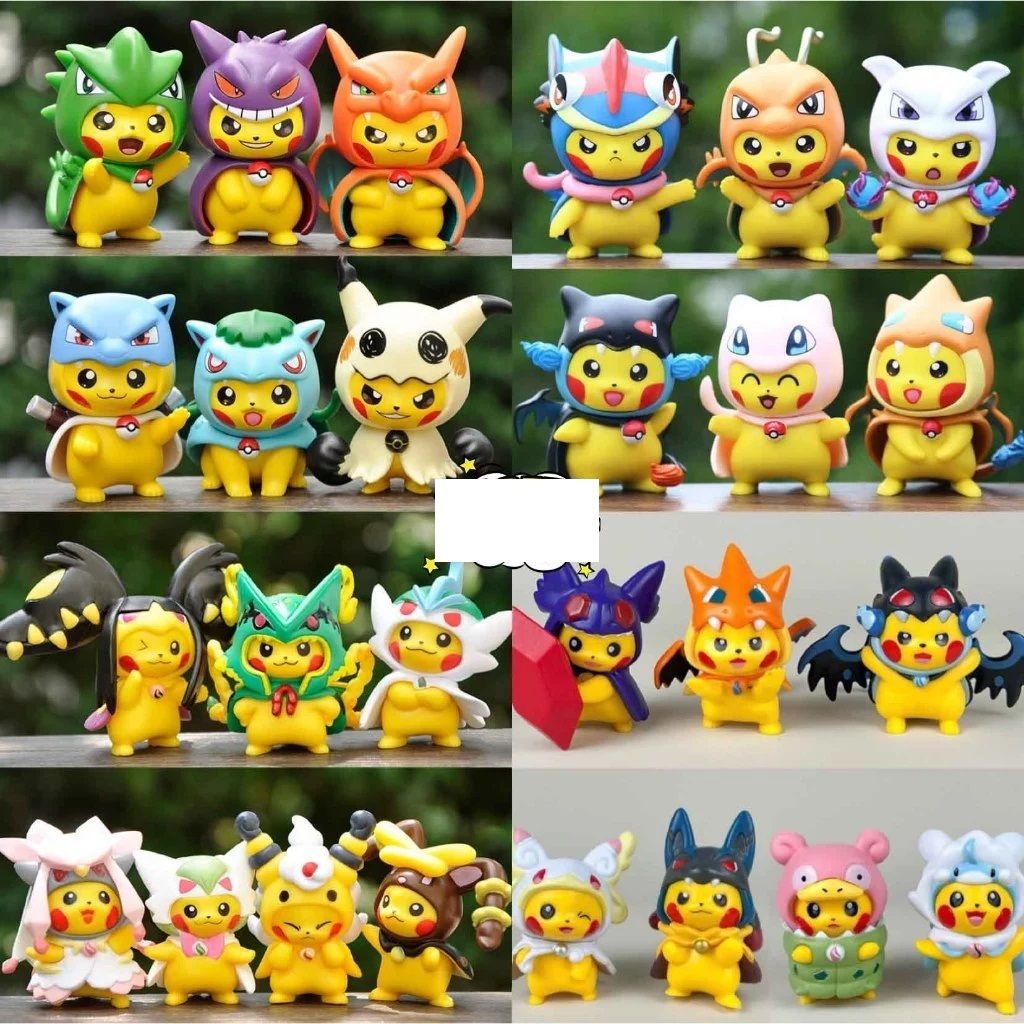 mua 5 tặng 1 ] CÓ VIDEO [ hỏa tốc hcm ] Mô Hình 6 Pikachu Cosplay Dễ Thương Tinh Xảo Sắc Nét pokemon