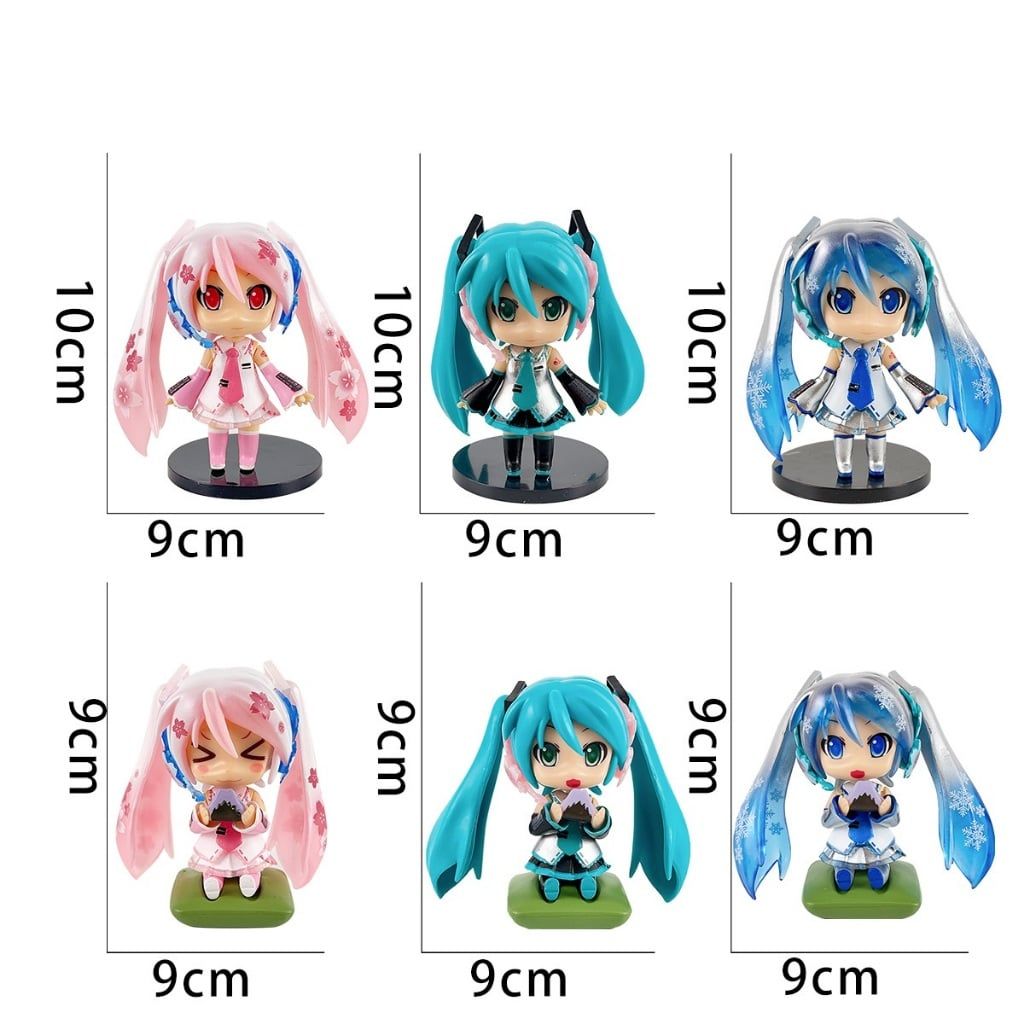 mua 5 tặng 1 [ hỏa tốc hcm ][ Vũ Trí Ba ] bộ 6 Mô Hình Hatsune Miku Đáng Yêu chibi 10cm anime waifu