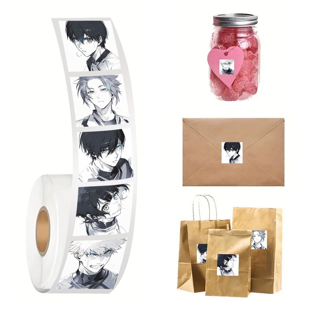 [ Hỏa tốc HCM ] Cuộn 500 Hình Dán Dán Sticker Blue Lock Itoshi,Nagi,Reo,Bachira,Chigiri Trang Trí