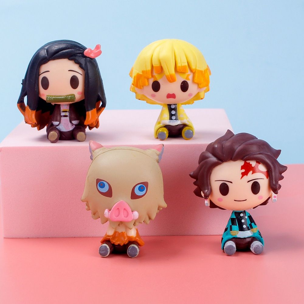 [ Vũ Trí Ba ] Mô hình chibi nhân vật Kimetsu no Yaiba tanjiro nezuko inosuke Thanh Gươm Diệt Quỷ đệm ngủ