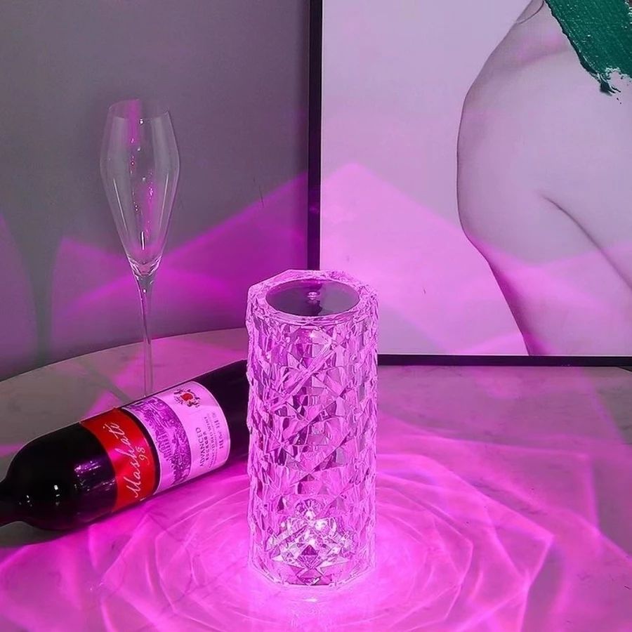 tặng kèm điều khiển RGB 16 màu CÓ VIDEO Hỏa tốc HCM Đèn ngủ pha lê hình trụ, trang trí phòng khách