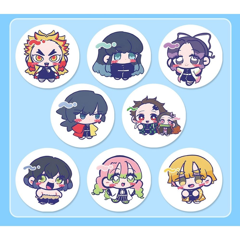 [ Hỏa tốc HCM ] Cuộn 500 sticker hình dán 2.5cm Anime Manga Kimetsu no Yaiba dễ thương trang trí mũ bảo hiểm, laptop, sổ