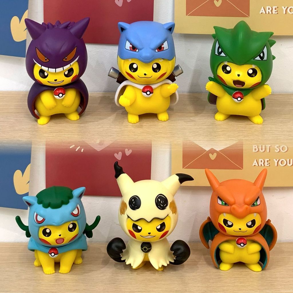 mua 5 tặng 1 ] CÓ VIDEO [ hỏa tốc hcm ] Mô Hình 6 Pikachu Cosplay Dễ Thương Tinh Xảo Sắc Nét pokemon