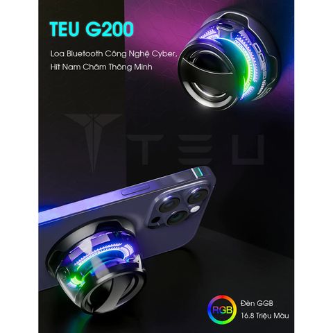 có video [ Hỏa tốc HCM ] Loa Bluetooth Mini BASS G200 TEU kết hợp LED Âm Bass 3D Mạnh Mẽ nam châm