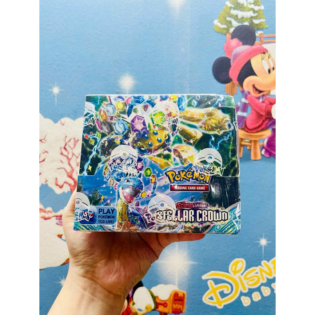 Tặng 10 THẺ NĂNG LƯỢNG [ hỏa tốc HCM ] Vũ Trí Ba Hộp 360 thẻ Pokemon stellar crown Cao Cấp Siêu Đẹp