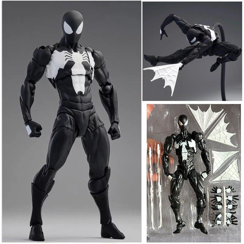 16cm FULLBOX khớp [ hỏa tốc ] Mô hình Action Figure Symbiote Spider-Man Black Suit Neighbor 1/12