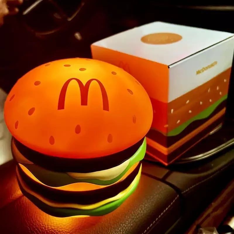 video [ Hỏa tốc HCM ][ Vũ Trí Ba ] Đèn LED Trang Trí Burger Đèn ngủ Kèm Âm Thanh Hamburger mcdonald