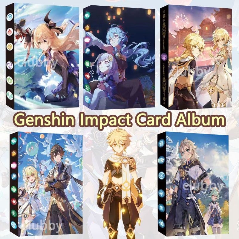 >14 mẫu [ hỏa tốc hcm ][ Vũ Trí Ba ][ Phụ kiện ] Album 240 thẻ Sưu Tầm Thẻ Bài Game Genshin Impact Card Anime