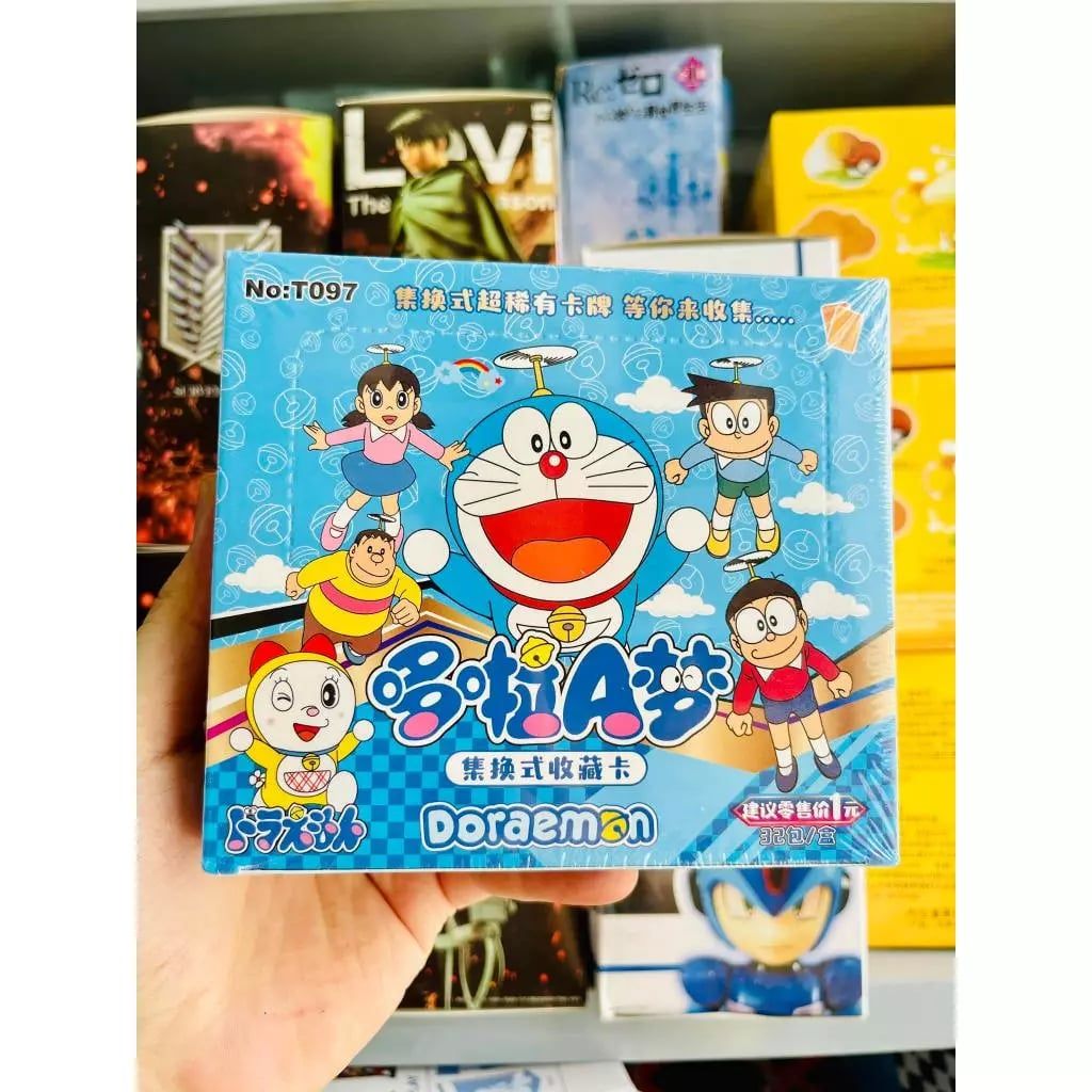 [ hỏa tốc hcm ] Hộp 32 gói thẻ nhân phẩm Anime doremon Doraemon Nobita Shizuka Chaien Xeko