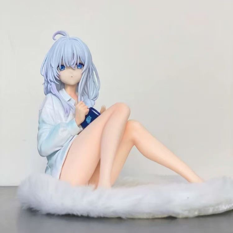 15cm [ hỏa tốc hcm ] Mô Hình nhân vật Majo no Tabitabi - Elaina áo trắng ngồi