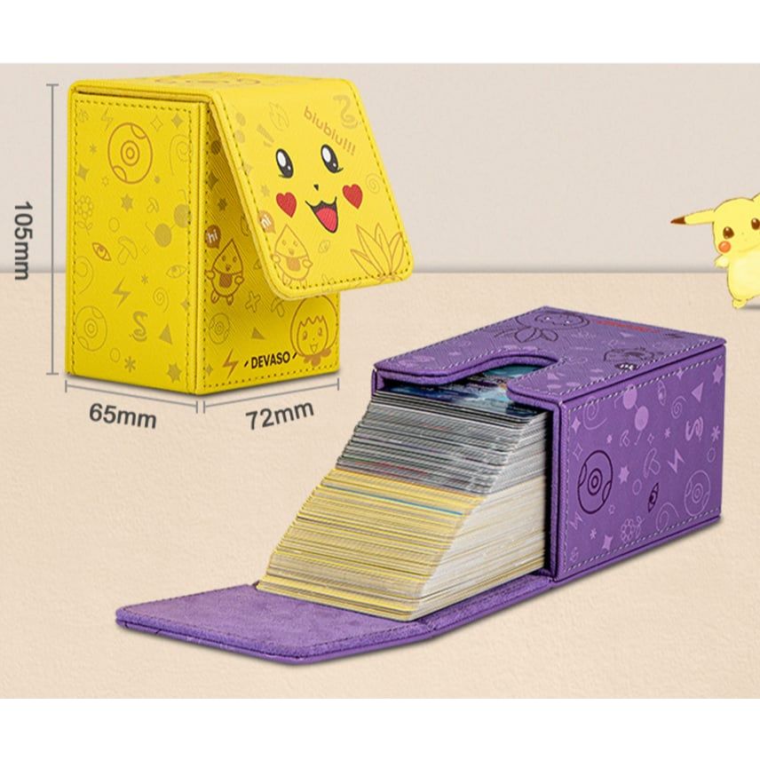 [ Phụ kiện ] Hộp đựng bài bằng da Pikachu cao cấp - Deckbox