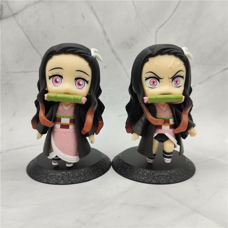 [ hỏa tốc hcm ] Set 10 Mô Hình Nhân Vật Kimetsu No Yaiba Thanh Gươm Diệt Quỷ Nendoroid Chibi 10cm