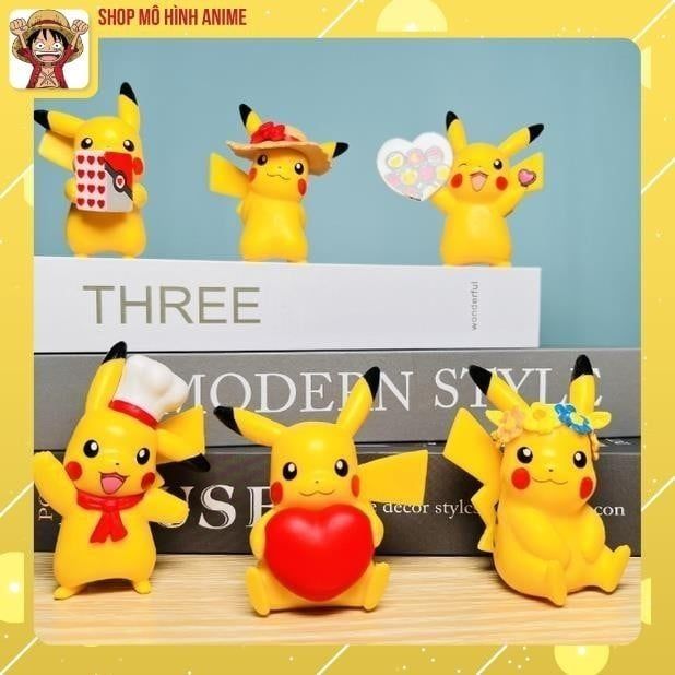 [ hỏa tốc hcm ] Mô Hình 6 Nhân Vật Pikachu, Phim Hoạt Hình 6 Tư Thế Khác Nhau pokemon