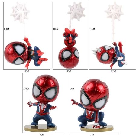 VIDEO [ Hỏa tốc HCM ][ Vũ Trí Ba ] Set 5 Mô Hình Người Nhện Spider Man Bằng Nhựa , Đầu lò xo