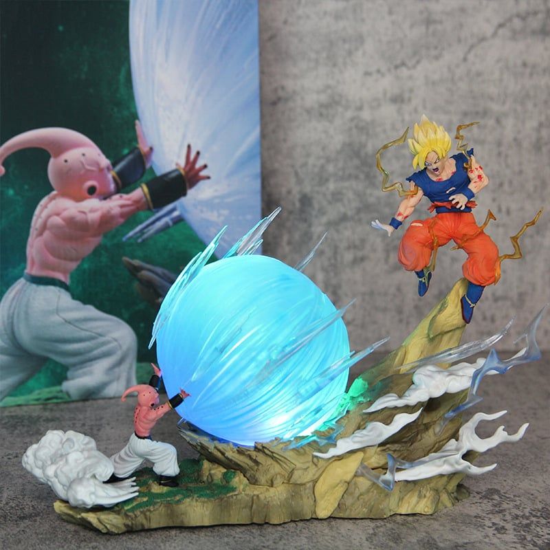 hỏa tốc HCM FuLL BoX có LED [ Vũ Trí Ba ] Mô hình Son goku và Buu đại chiến cao 20cm Cực Đẹp Dragon Ball Z
