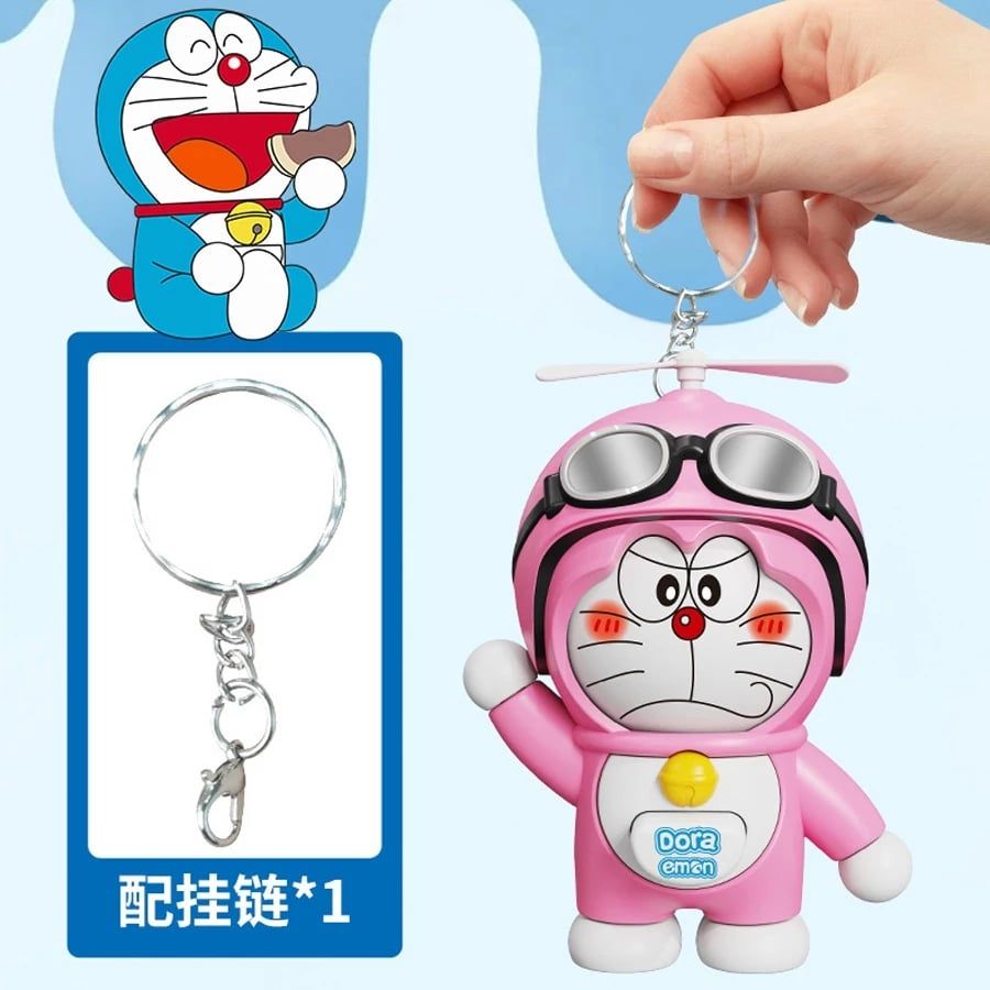VIDEO [ Hỏa tốc HCM ]Móc khóa móc treo balo mô hình Doraemon Doremon 3 biểu cảm mặt cute dễ thương