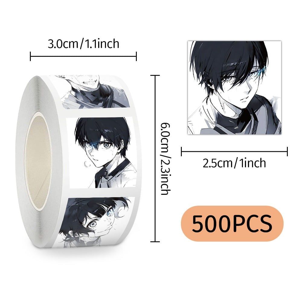 [ Hỏa tốc HCM ] Cuộn 500 Hình Dán Dán Sticker Blue Lock Itoshi,Nagi,Reo,Bachira,Chigiri Trang Trí