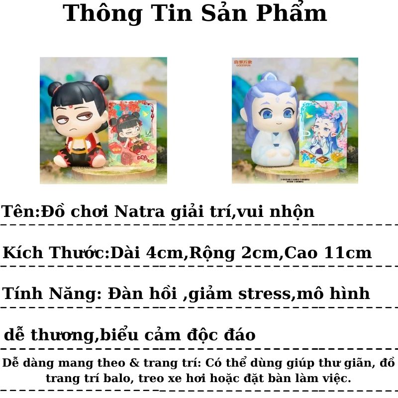 CÓ VIDEO [ Hỏa tốc HCM ] Đồ chơi Natra ma đồng náo hải đàn hồi vui nhộn na tra giảm stress mô hình dễ thương 11cm