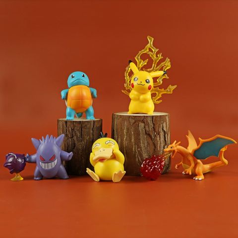 mua 4 tặng 1 [ hỏa tốc hcm ][ Vũ Trí Ba ] Mô Hình Nhân Vật Pokemon Pikachu Rồng lửa Rùa nước Vịt khờ Gengar