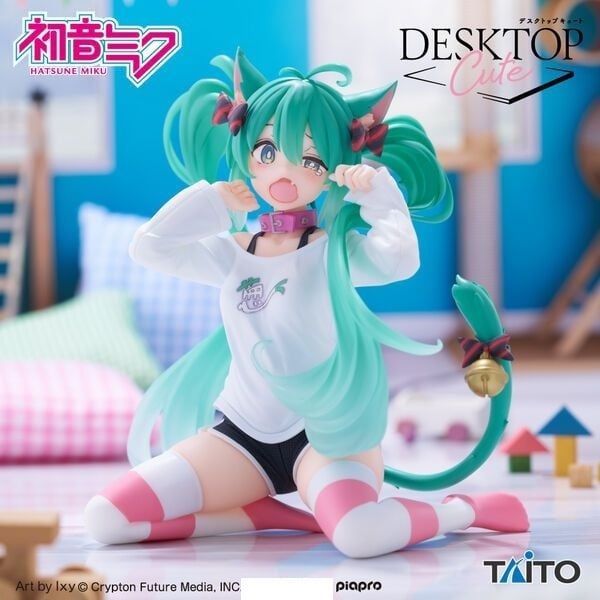 15cm Full Box mèo cute [ hỏa tốc hcm ] Mô hình Vocaloid - Hatsune Miku - Nekomimi T-Shirt ver.