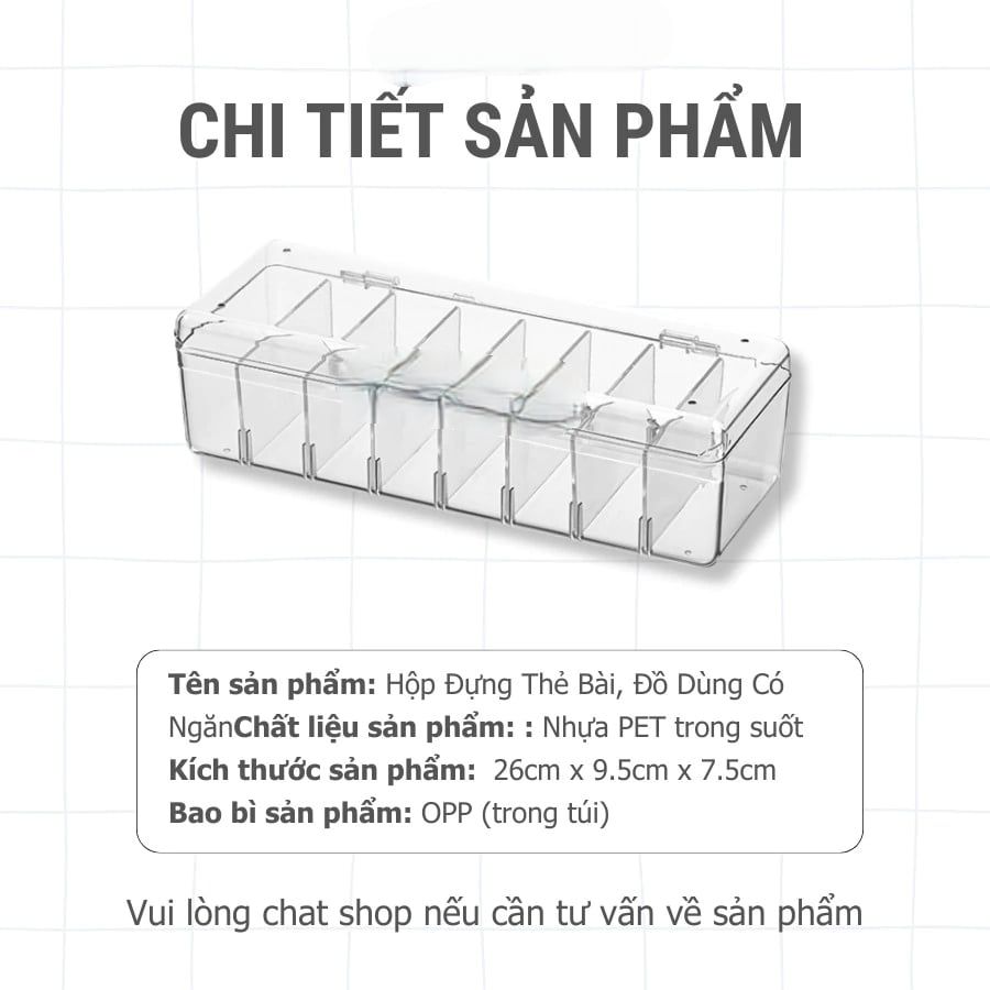 [ Hỏa tốc HCM ] [ Phụ kiện ] Hộp Nhựa Lưu Trữ Thẻ Bài Card Visit mica Đựng Thẻ Bài, Đồ Dùng Có Ngăn