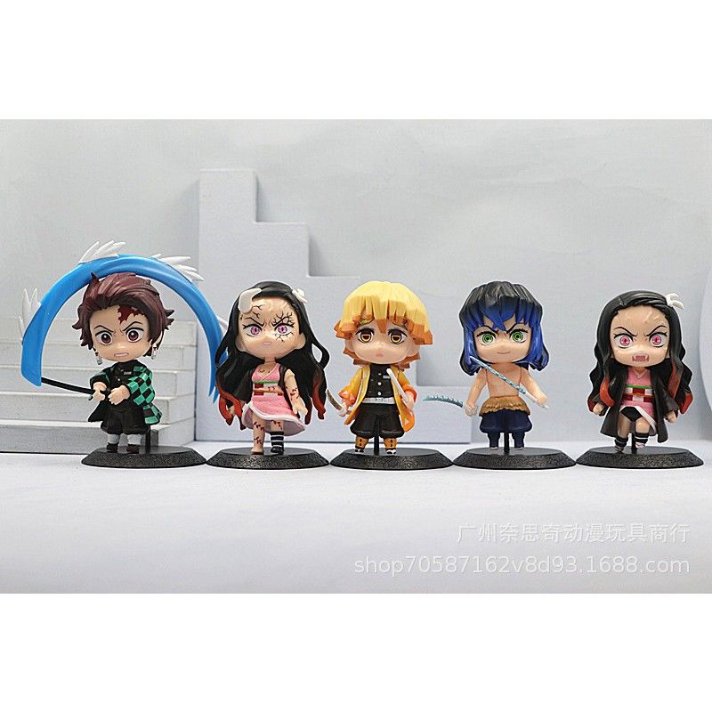 [ hỏa tốc hcm ] Set 10 Mô Hình Nhân Vật Kimetsu No Yaiba Thanh Gươm Diệt Quỷ Nendoroid Chibi 10cm