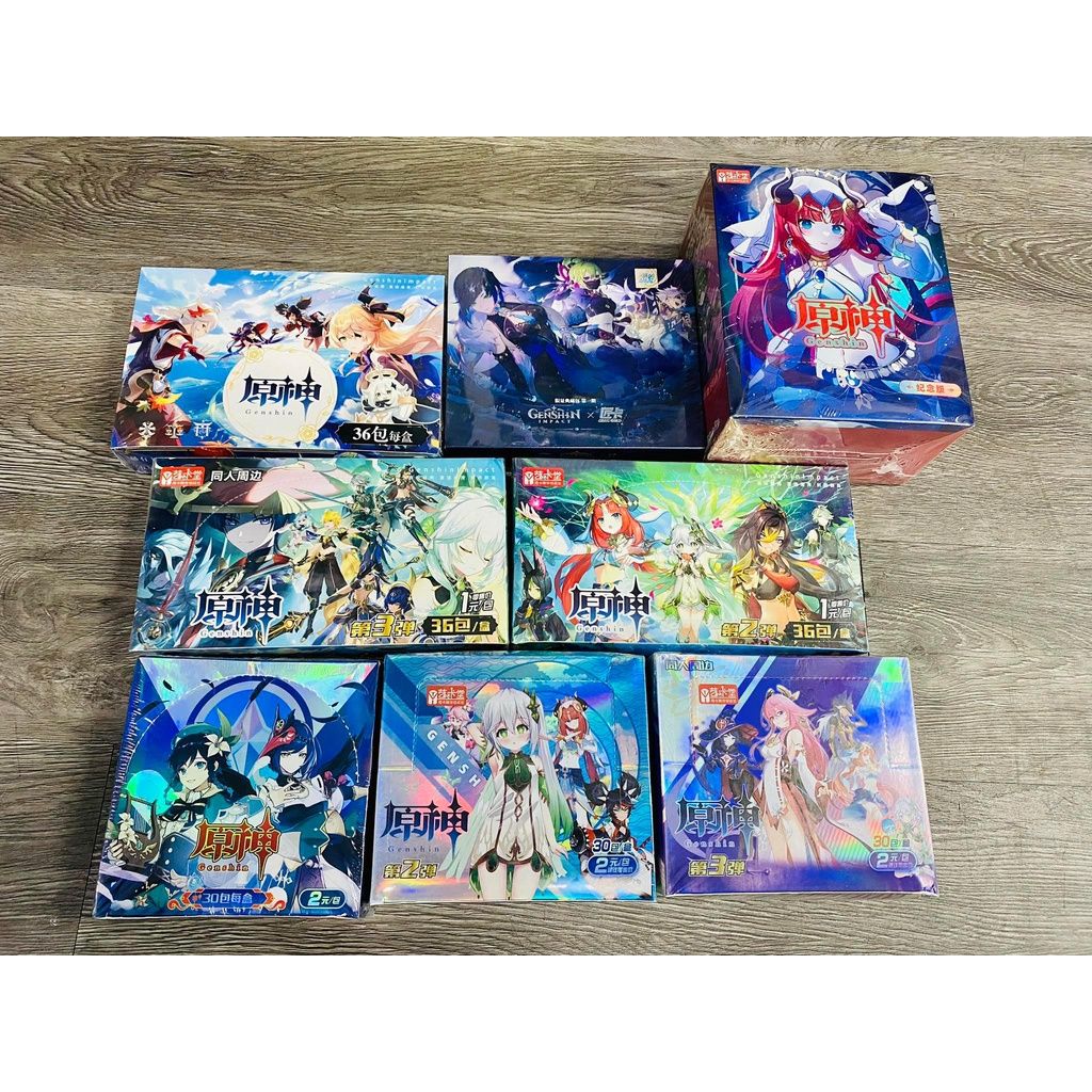 Bản Mới Nhất 2025 [ hỏa tốc hcm ][ Vũ Trí Ba ] [Full Box] Hộp Thẻ Nhân Phẩm Genshin Impact