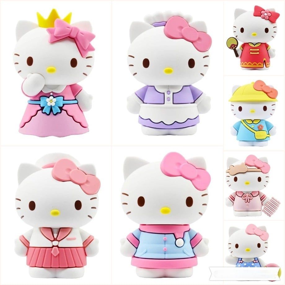 >25 mẫu VIDEO [ Hỏa tốc HCM ] Mô hình Hello Kitty Change Clothes bộ sưu tập quần áo của kuromi