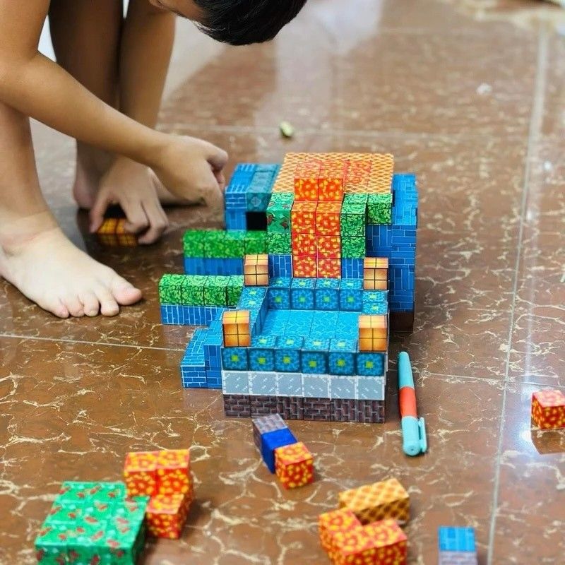 [ hỏa tốc hcm ] Đồ chơi khối từ tính mạnh mẽ Vật liệu xây dựng Đồ chơi xếp hình