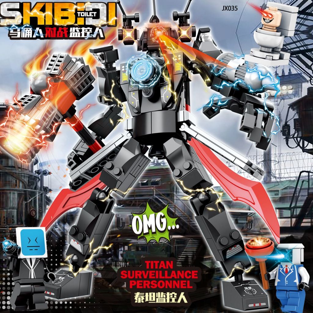 HỘP SIÊU TO >15 mẫu hỏa tốc Bộ đồ chơi 450+ xếp hình Skibidi Toilet mô hình lắp ráp CameraMan Titan