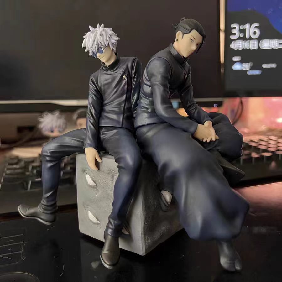 14cm [ hỏa tốc hcm ][ Vũ Trí Ba ] Mô hình Jujutsu Kaisen Chú thuật hồi chiến Gojo Geto học sinh ngồi