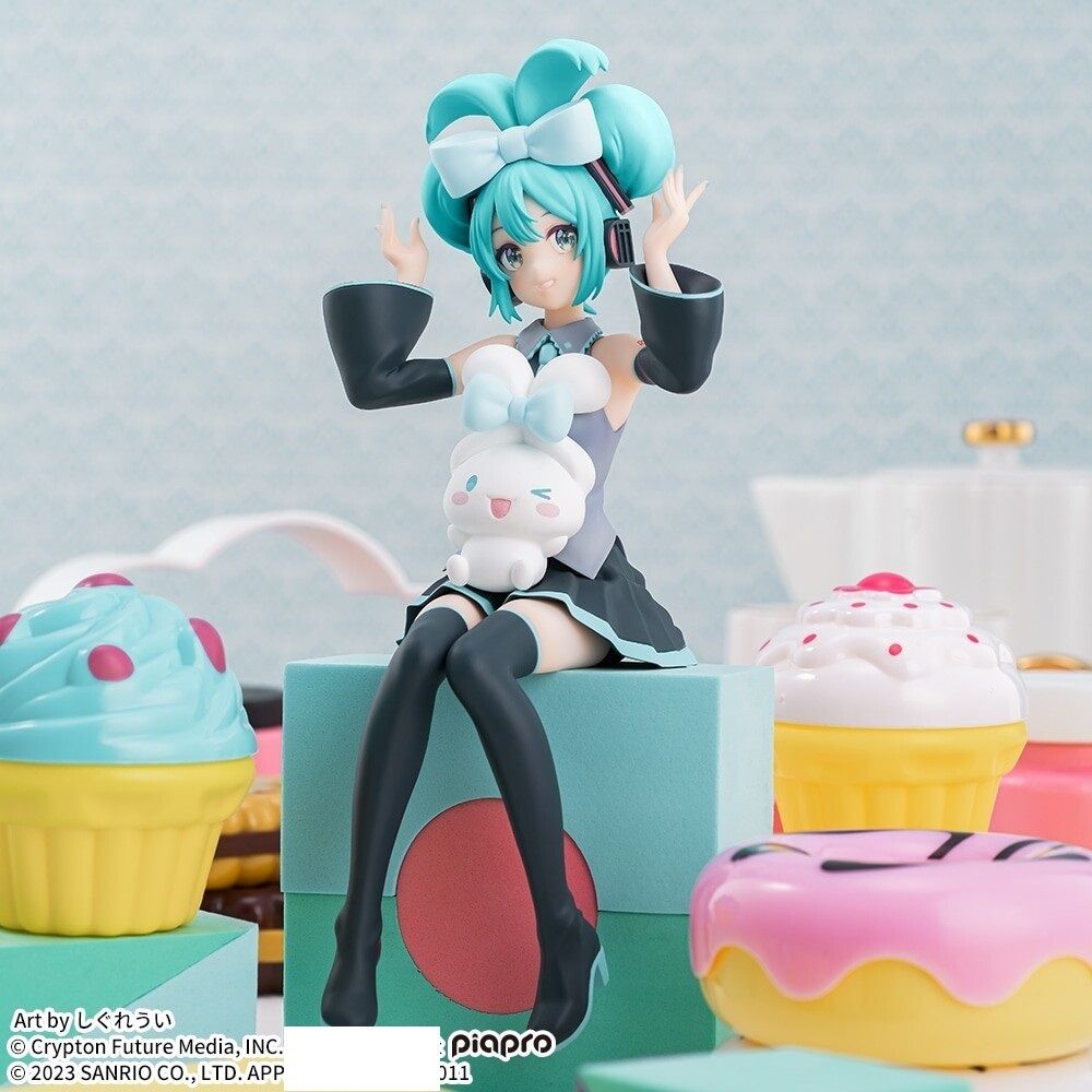 15cm [ hỏa tốc hcm ][ Vũ Trí Ba ] Mô Hình nhân vật Hatsune Miku Cinnamoroll ngồi