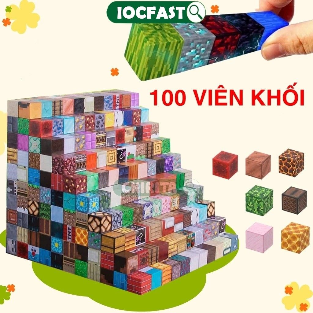 [ hỏa tốc hcm ] Đồ chơi khối từ tính mạnh mẽ Vật liệu xây dựng Đồ chơi xếp hình