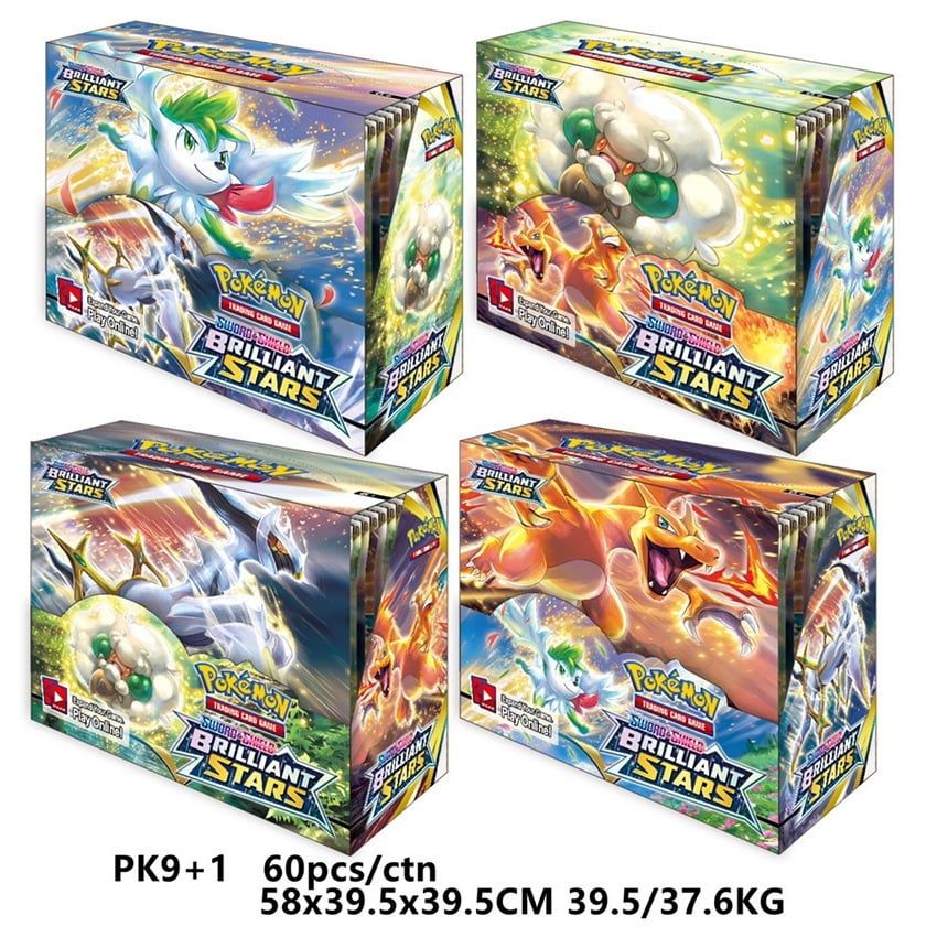 Tặng 10 THẺ NĂNG LƯỢNG [ hỏa tốc ] Hộp 360 thẻ Pokemon Brilliant Stars Cao Cấp Siêu Đẹp Nhiều Loại