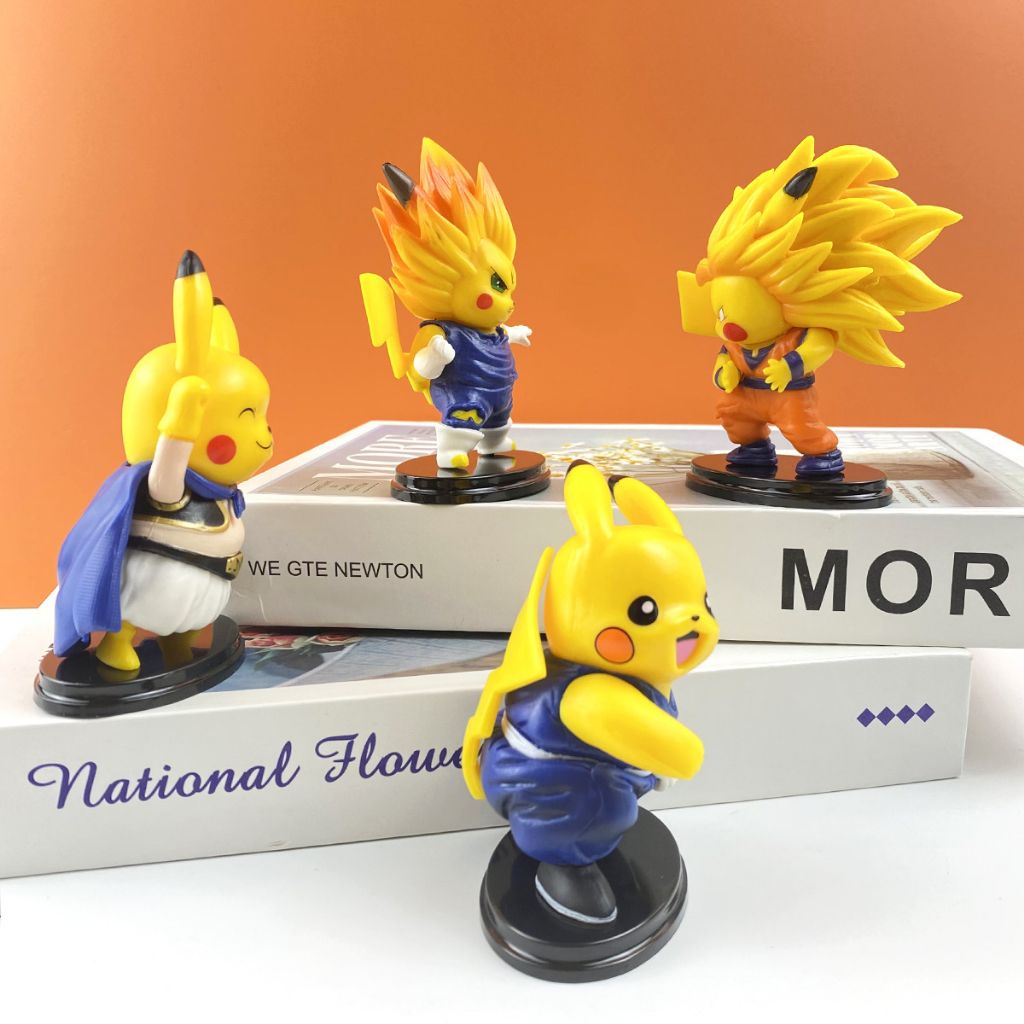 [ hỏa tốc hcm ][ Vũ Trí Ba ] Mô hình 4 Pikachu cosplay Dragon Ball Siêu Dễ Thương Cực Ngầu 9cm - Pokemon Dragon Ball