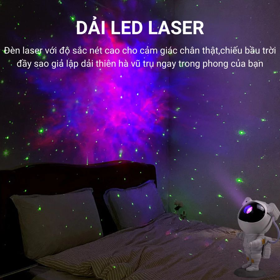 CÓ VIDEO [ Hỏa tốc HCM ] Đèn Phi hành gia GALAXY ngủ chiếu sao giả lập dải thiên hà vũ trụ trang trí