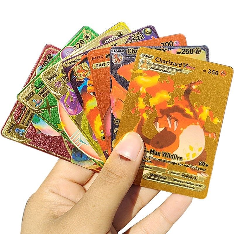 [ hỏa tốc hcm ] Bộ 55 Thẻ Pikachu đầy màu sắc bằng kim loại GX V Vmax pokemon Charizard