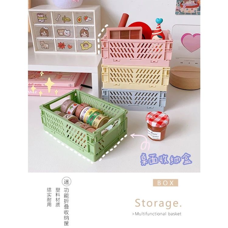 có Size Siêu To [ Hỏa tốc HCM ] Giỏ Nhựa Gấp Gọn Rổ Đựng Đồ Dùng Đa Năng Để Bàn Khay Nhựa Trang Trí