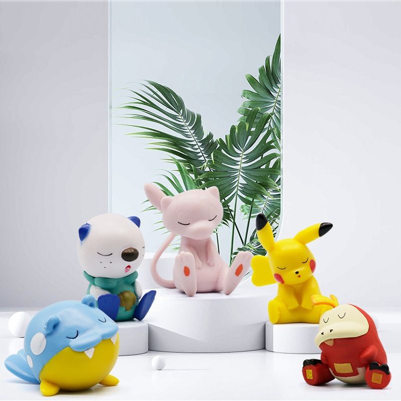[ Hỏa tốc HCM ][ Vũ Trí Ba ] Set 5 mô hình Pokemon Pikachu Mew Oshawott Fuecoco Speal ngủ gật dễ thương