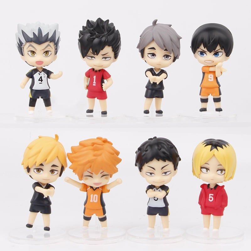 mua 4 tặng 1 VIDEO [ hỏa tốc hcm ] Set 16 mô hình Haikyuu Tsukishima Tobio Shoyo Hinata Kenma Kozume