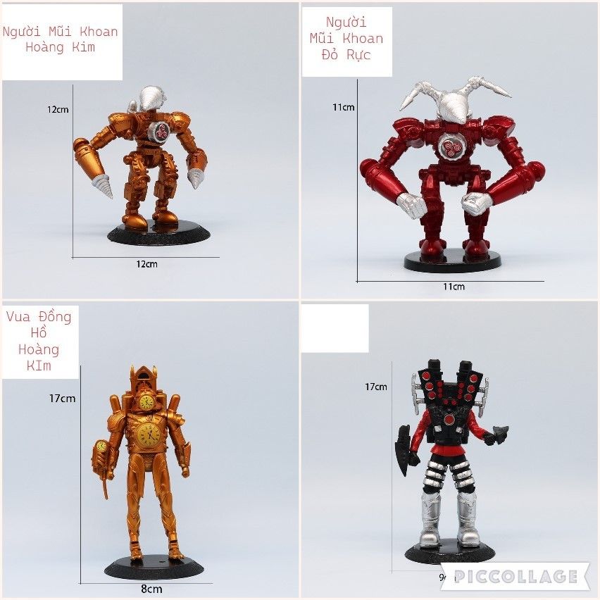 có video [ hỏa tốc hcm ][ Vũ Trí Ba ] Mô Hình 17cm skibidi toilet titan clock king drill speaker man