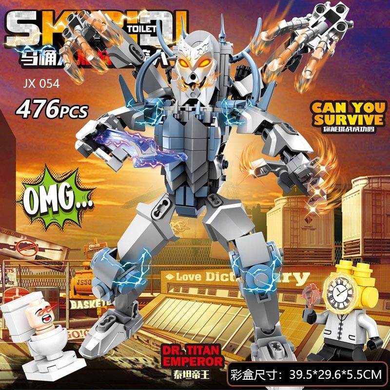 HỘP SIÊU TO >15 mẫu hỏa tốc Bộ đồ chơi 450+ xếp hình Skibidi Toilet mô hình lắp ráp CameraMan Titan