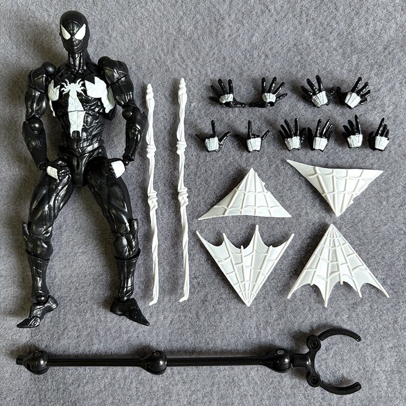 16cm FULLBOX khớp [ hỏa tốc ] Mô hình Action Figure Symbiote Spider-Man Black Suit Neighbor 1/12