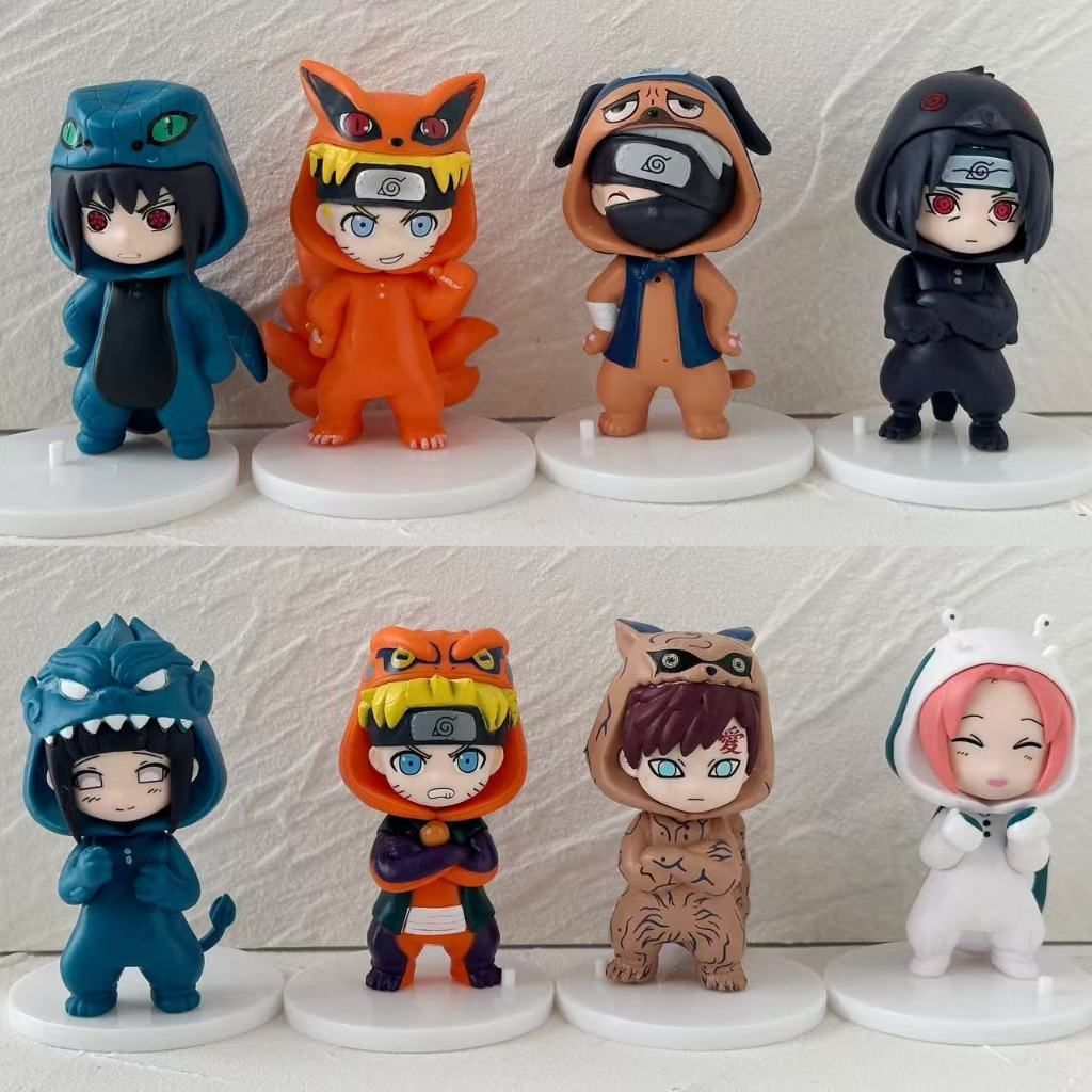 video bộ 8 mô hình cosplay linh thú [ hỏa tốc hcm ] nhân vật Naruto Kakashi Sasuke Itachi Gaara 8cm