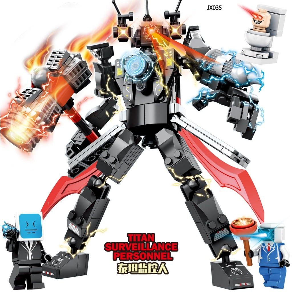 HỘP SIÊU TO >15 mẫu hỏa tốc Bộ đồ chơi 450+ xếp hình Skibidi Toilet mô hình lắp ráp CameraMan Titan