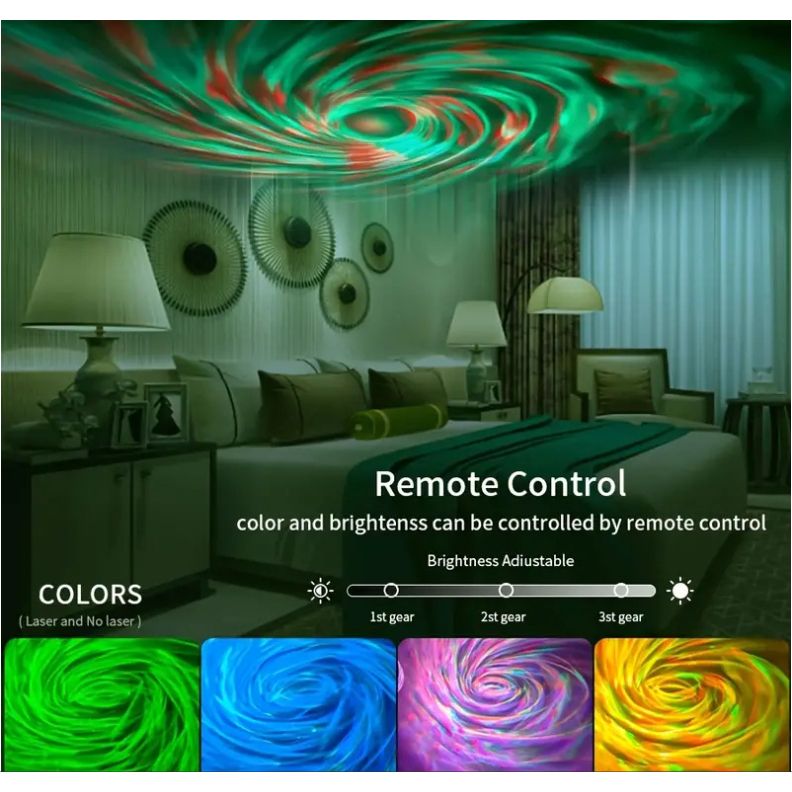 [ Hỏa tốc HCM ] Đèn GALAXY Lốc Xoáy Chiếu Bầu Trời Lốc Xoáy Decor Phòng Ngủ Có Điều Khiển