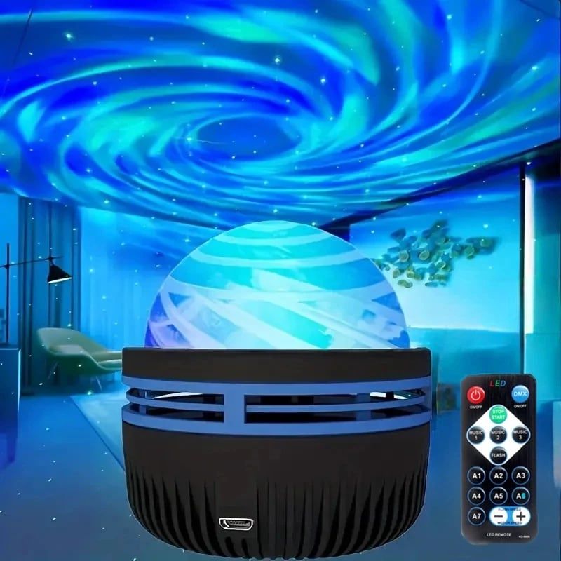 [ Hỏa tốc HCM ] Đèn GALAXY Lốc Xoáy Chiếu Bầu Trời Lốc Xoáy Decor Phòng Ngủ Có Điều Khiển