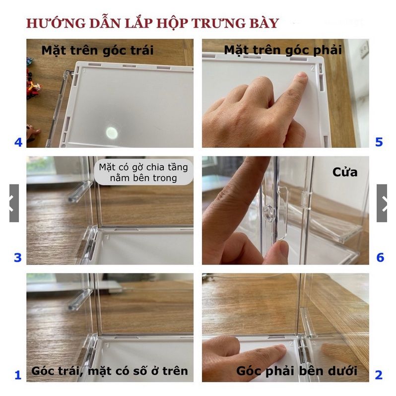 phụ kiện Tủ, Kệ, Hộp Trưng Bày 1 Tầng Mica Bảo Quản Đồ Chơi Mô Hình Nhân Vật thẻ bài Cao Cấp