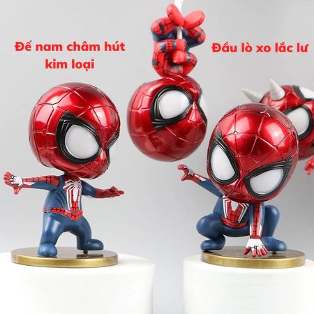VIDEO [ Hỏa tốc HCM ][ Vũ Trí Ba ] Set 5 Mô Hình Người Nhện Spider Man Bằng Nhựa , Đầu lò xo
